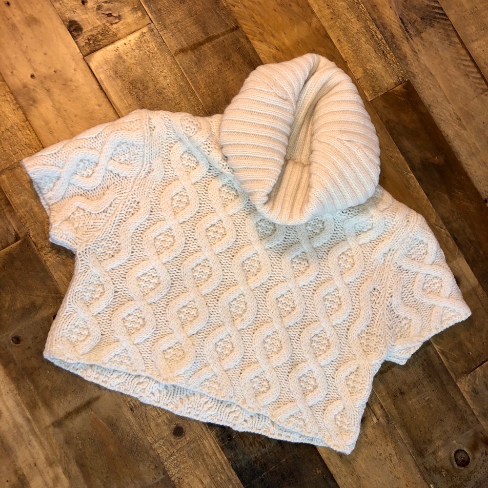 Cropped cozy cowl neck sweater